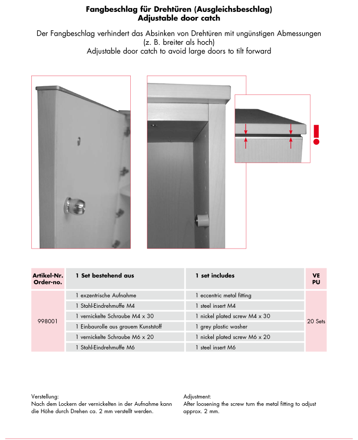 Fangbeschlag für Drehtüren
